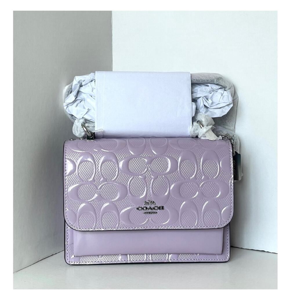 Coach Mini Klare Violet Patent Crossbody Bag CDB11 - Picture 2 of 12